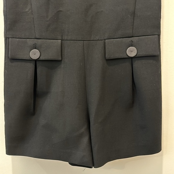 Rachel Zoe Black Romper Mini Tailored Heritage Prep Preppy Career Interview Cute - Picture 7 of 10